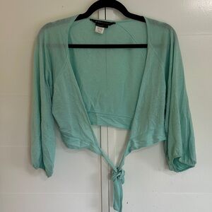BCBGMaxAzria Aqua Tie-Front Crop Top